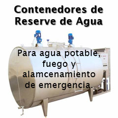 Los tanques de reserva de agua para el agua potable, el fuego, y el almacenaje de la emergencia.